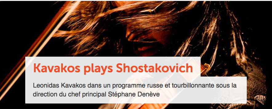 Banner. Ixelles-Gent. Leonidas Kavakos plays Shostakovich. 2016-11-25